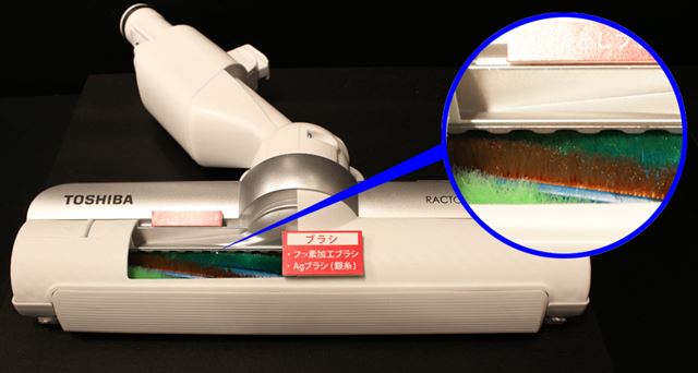 上部の隙間を減らすことで、床面とヘッドの密閉性が高まるそう