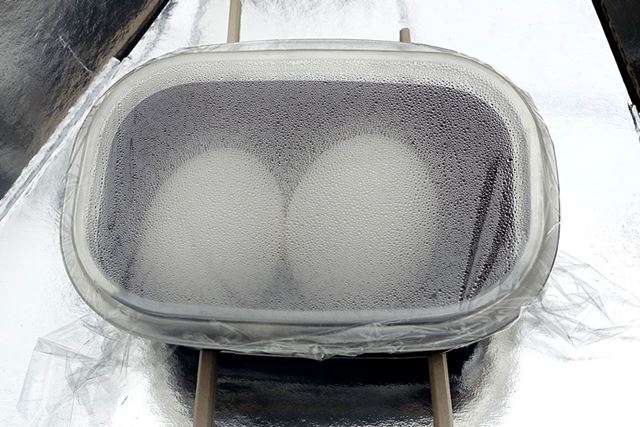 3時間後。ようやく水滴が！