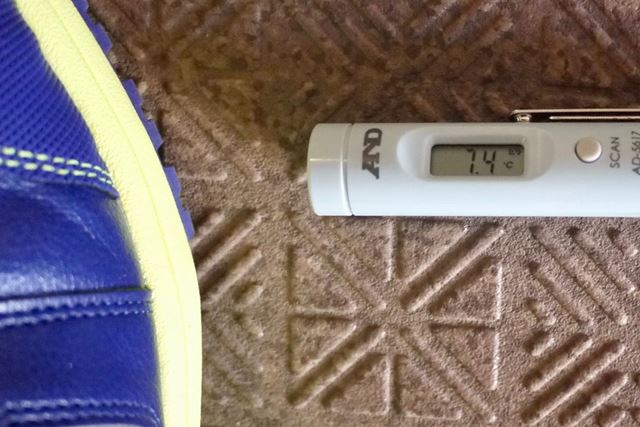 靴を履いて外に出た瞬間です。わずか7度しかありません