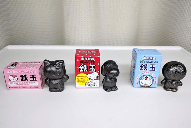 左からキティちゃん、スヌーピー、ドラえもん！