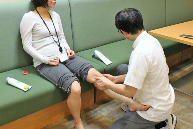 10分間のマッサージがスタート。モミーナの施術時間に合わせています