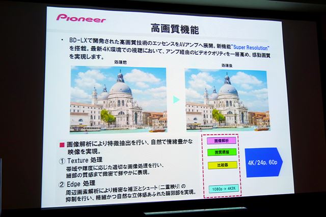 同社のBlu-rayプレーヤーで培われた高画質機能「Super Resolution」を搭載する