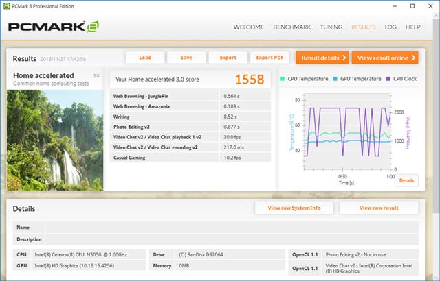 PCMark 8Home acceleratedˤΥ1558ä