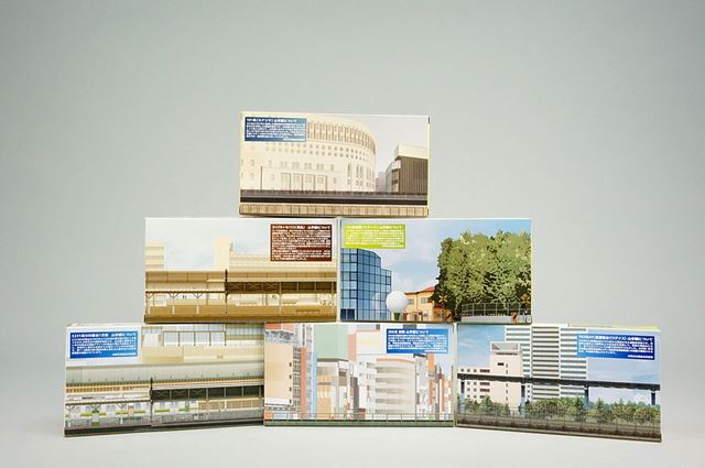 箱の裏側は、それぞれ違う東京の山手線沿線の景色が描かれているようです