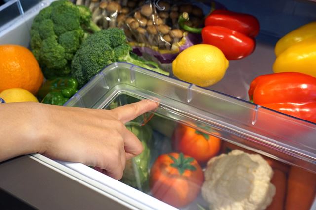 「うるおいシールボックス」できっちり仕切っているため、内側にしまっている野菜に冷気があたらない